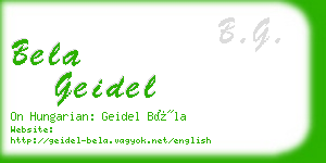 bela geidel business card